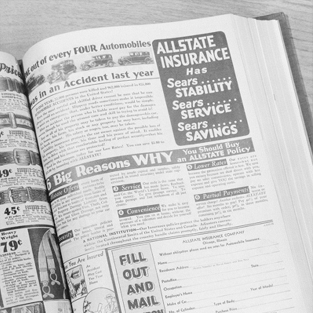Allstate ad in a 1932 Sears catalog. 