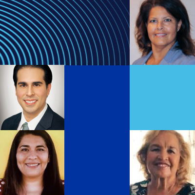 A photo collage of bilingual Allstate employee headshots. 